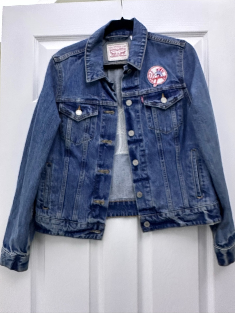 Levi's Classic Blue Denim Jacket with Patch women L